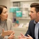 Sonyvictor Resar speaking with a legal advisor beside retail documents